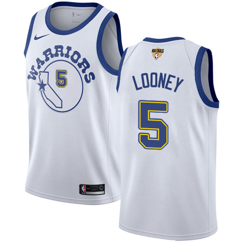 Nike Warriors #5 Kevon Looney White Throwback The Finals Patch NBA Swingman Hardwood Classics Jersey Nike Warriors #5 Kevon Looney White Throwback The Finals Patch NBA Swingman Hardwood Classics Jersey
