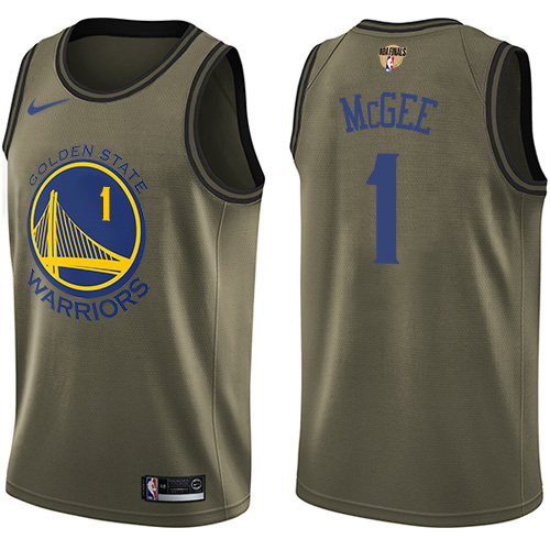 Nike Warriors #1 JaVale McGee Green Salute to Service The Finals Patch NBA Swingman Jersey Nike Warriors #1 JaVale McGee Green Salute to Service The Finals Patch NBA Swingman Jersey