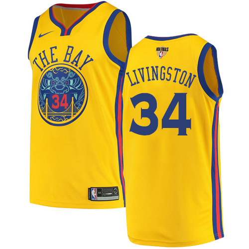 Nike Warriors #34 Shaun Livingston Gold The Finals Patch NBA Swingman City Edition Jersey Nike Warriors #34 Shaun Livingston Gold The Finals Patch NBA Swingman City Edition Jersey