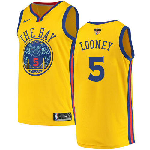Nike Warriors #5 Kevon Looney Gold The Finals Patch NBA Swingman City Edition Jersey Nike Warriors #5 Kevon Looney Gold The Finals Patch NBA Swingman City Edition Jersey