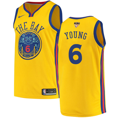 Nike Warriors #6 Nick Young Gold The Finals Patch NBA Swingman City Edition Jersey Nike Warriors #6 Nick Young Gold The Finals Patch NBA Swingman City Edition Jersey