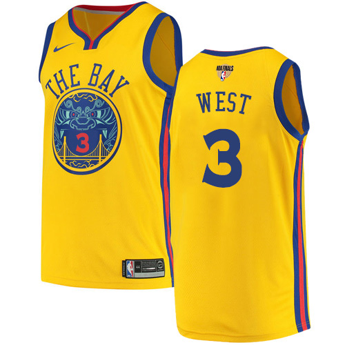 Nike Warriors #3 David West Gold The Finals Patch NBA Swingman City Edition Jersey Nike Warriors #3 David West Gold The Finals Patch NBA Swingman City Edition Jersey