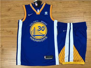 Nike Warriors #30 Stephen Curry Blue Swingman Jersey(With Shorts) Nike Warriors #30 Stephen Curry Blue Swingman Jersey(With Shorts)