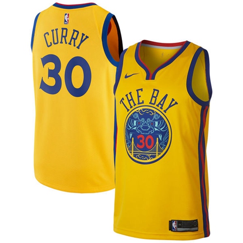 Nike Warriors #30 Stephen Curry Gold NBA Swingman City Edition Jersey Nike Warriors #30 Stephen Curry Gold NBA Swingman City Edition Jersey