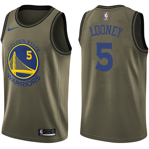 Nike Warriors #5 Kevon Looney Green Salute to Service NBA Swingman Jersey Nike Warriors #5 Kevon Looney Green Salute to Service NBA Swingman Jersey