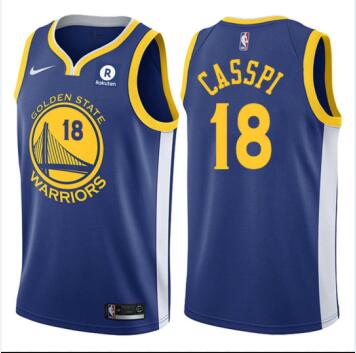 Nike Warriors #18 CASSPI Blue 17-18 Printed NBA Swingman Jersey