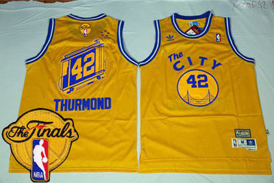 Warriors #42 Nate Thurmond Gold Throwback The City The Finals Patch Stitched NBA Jersey Warriors #42 Nate Thurmond Gold Throwback The City The Finals Patch Stitched NBA Jersey