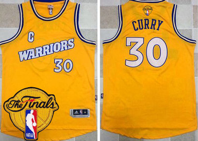 Warriors #30 Stephen Curry Gold New Throwback The Finals Patch Stitched NBA Jersey Warriors #30 Stephen Curry Gold New Throwback The Finals Patch Stitched NBA Jersey