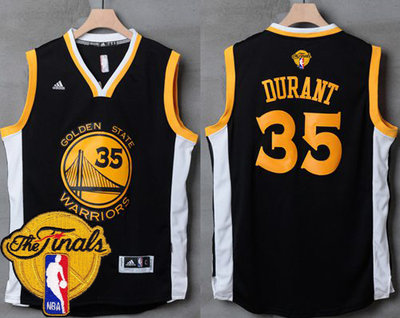Warriors #35 Kevin Durant Black White The Finals Patch Stitched NBA Jersey Warriors #35 Kevin Durant Black White The Finals Patch Stitched NBA Jersey