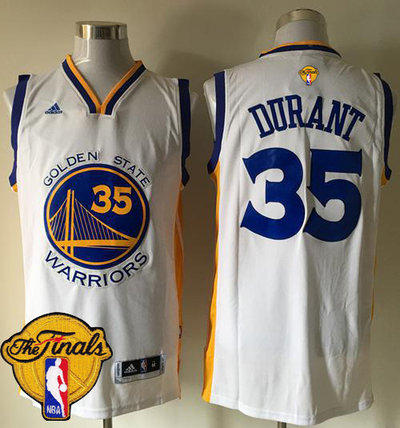 Warriors #35 Kevin Durant White Home The Finals Patch Stitched NBA Jersey Warriors #35 Kevin Durant White Home The Finals Patch Stitched NBA Jersey