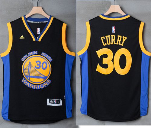 Warriors #30 Stephen Curry Black Blue Stitched NBA Jersey Warriors #30 Stephen Curry Black Blue Stitched NBA Jersey