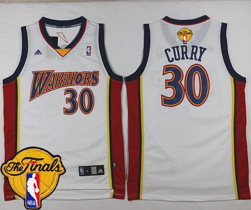 Warriors #30 Stephen Curry White Throwback The Finals Patch Stitched NBA Jersey Warriors #30 Stephen Curry White Throwback The Finals Patch Stitched NBA Jersey
