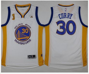 Golden State Warriors #30 Stephen Curry White Trophy Banner Champions Stitched NBA Jersey Golden State Warriors #30 Stephen Curry White Trophy Banner Champions Stitched NBA Jersey