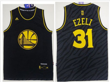 Golden State Warriors #31 Festus Ezeli Black Precious Metals Fashion Stitched NBA Jersey Golden State Warriors #31 Festus Ezeli Black Precious Metals Fashion Stitched NBA Jersey