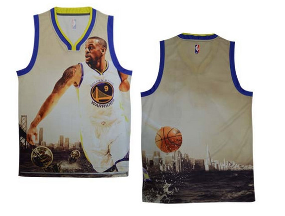 State warriors # 9 dribbling empty NBA jersey（ Moments version）