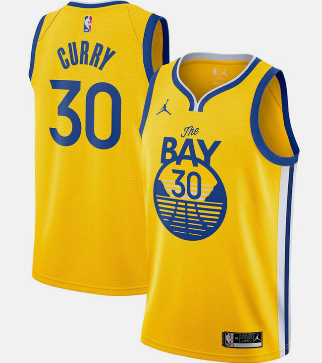 Men's Golden State Warriors #30 Stephen Curry Yellow Statement Edition Stitched Basketball Jersey Men's Golden State Warriors #30 Stephen Curry Yellow Statement Edition Stitched Basketball Jersey