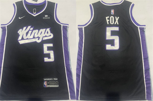 Men's Sacramento Kings #5 De'Aaron Fox Black Icon Edition Stitched Jersey Men's Sacramento Kings #5 De'Aaron Fox Black Icon Edition Stitched Jersey