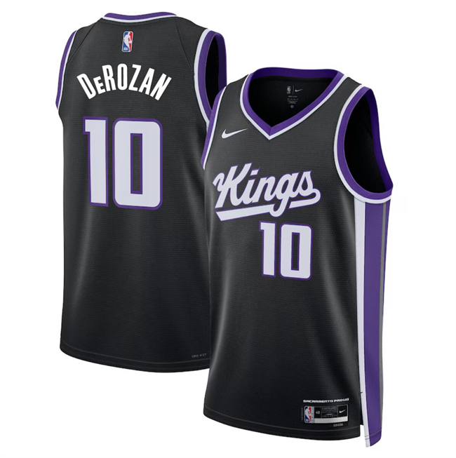 Men's Sacramento Kings #10 DeMar DeRozan Black Icon Edition Swingman Stitched Basketball Jersey Men's Sacramento Kings #10 DeMar DeRozan Black Icon Edition Swingman Stitched Basketball Jersey