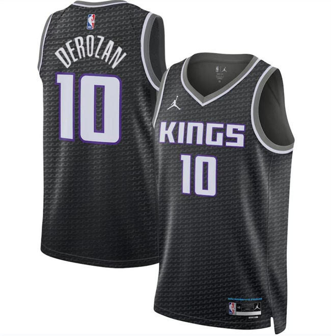Men's Sacramento Kings #10 DeMar DeRozan Black Statement Edition Stitched Jersey Men's Sacramento Kings #10 DeMar DeRozan Black Statement Edition Stitched Jersey