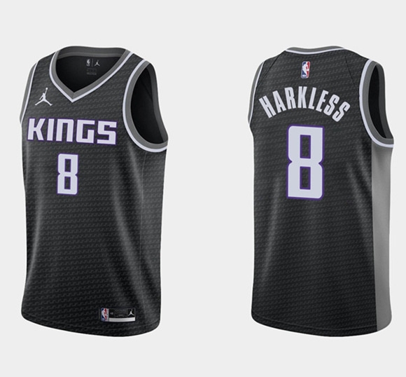 Men's Sacramento Kings #8 Maurice Harkless Swingman Black Statement Edition Stitched Jersey Men's Sacramento Kings #8 Maurice Harkless Swingman Black Statement Edition Stitched Jersey