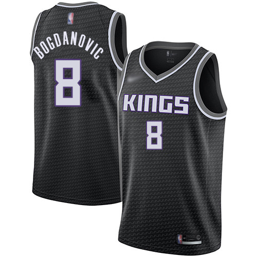 Kings #8 Bogdan Bogdanovic Black Basketball Swingman Statement Edition Jersey Kings #8 Bogdan Bogdanovic Black Basketball Swingman Statement Edition Jersey