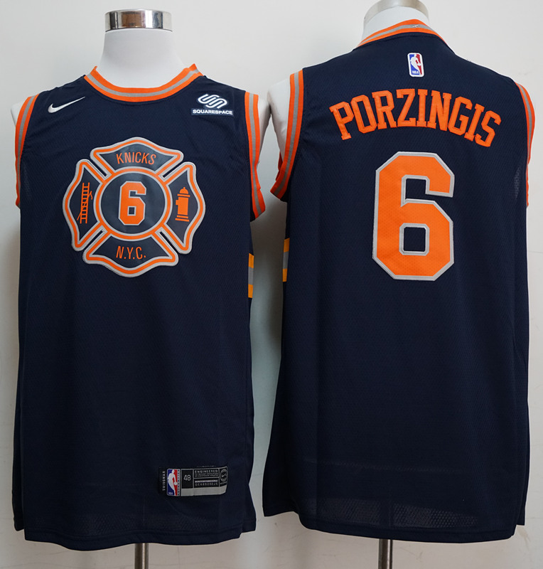 Knicks 6 Kristaps Porzingis Navy City Edition Nike Swingman Jersey Knicks 6 Kristaps Porzingis Navy City Edition Nike Swingman Jersey