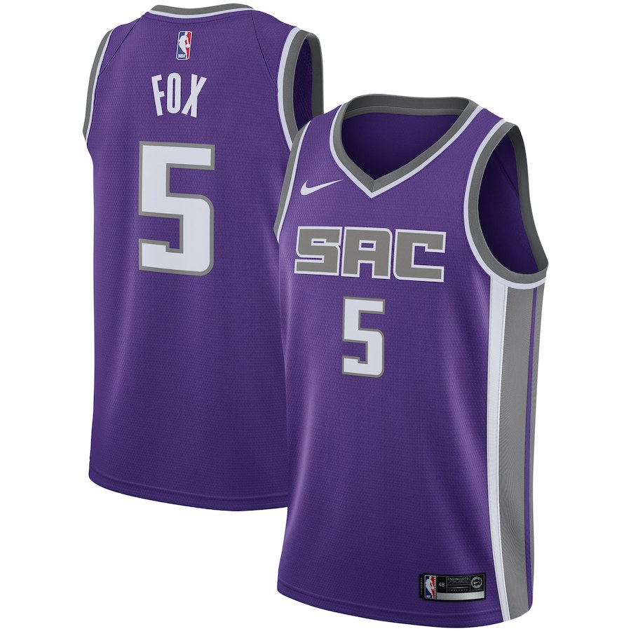 Kings 5 De'Aaron Fox Purple Nike Swingman Jersey Kings 5 De'Aaron Fox Purple Nike Swingman Jersey