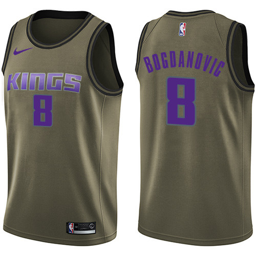 Nike Kings #8 Bogdan Bogdanovic Green NBA Swingman Salute to Nike Kings #8 Bogdan Bogdanovic Green NBA Swingman Salute to