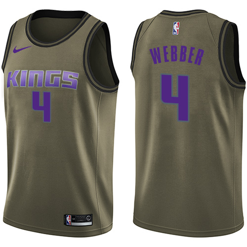 Nike Kings #4 Chris Webber Green Salute to Service NBA Swingman Jersey Nike Kings #4 Chris Webber Green Salute to Service NBA Swingman Jersey