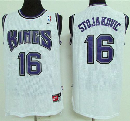 Kings #16 Peja Stojakovic White Throwback Stitched NBA Jersey Kings #16 Peja Stojakovic White Throwback Stitched NBA Jersey