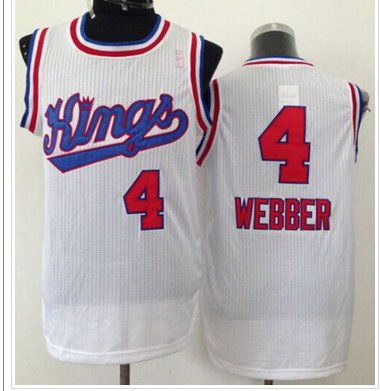 Sacramento Kings #4 Chris Webber White New Throwback NBA Jersey Sacramento Kings #4 Chris Webber White New Throwback NBA Jersey