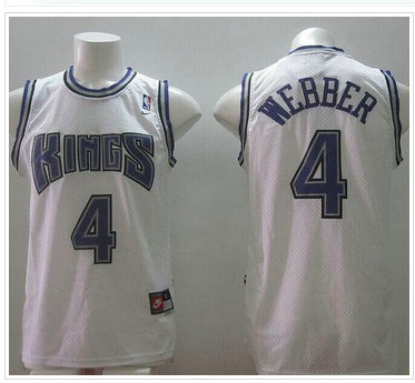 Sacramento Kings #4 Chris Webber White Home Throwback Stitched NBA Jersey Sacramento Kings #4 Chris Webber White Home Throwback Stitched NBA Jersey