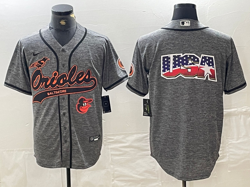 Men's Baltimore Orioles Gray Team Big Logo Cool Base Stitched Jersey 6 Men's Baltimore Orioles Gray Team Big Logo Cool Base Stitched Jersey 6