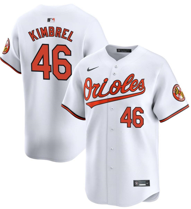 Men's Baltimore Orioles #46 Craig Kimbrel White 2024 Home Limited Cool Base Stitched Baseball Jersey Men's Baltimore Orioles #46 Craig Kimbrel White 2024 Home Limited Cool Base Stitched Baseball Jersey