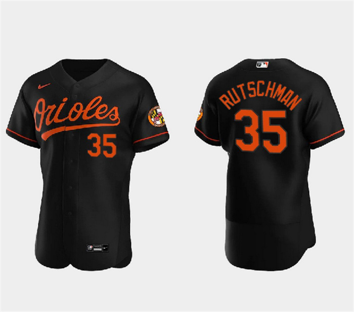 Men's Baltimore Orioles #35 Adley Rutschman Black Flex Base Stitched Baseball Jersey Men's Baltimore Orioles #35 Adley Rutschman Black Flex Base Stitched Baseball Jersey