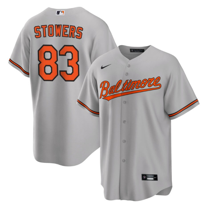 Men's Baltimore Orioles #83 Kyle Stowers Grey Cool Base Stitched Jersey Men's Baltimore Orioles #83 Kyle Stowers Grey Cool Base Stitched Jersey