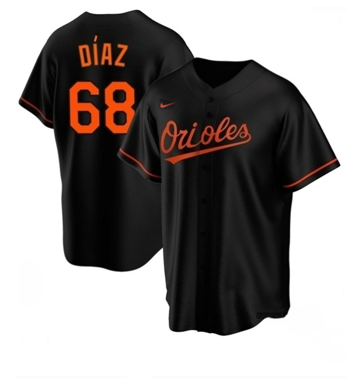 Men's Baltimore Orioles #68 Lewin Díaz Black Cool Base Stitched Jersey Men's Baltimore Orioles #68 Lewin Díaz Black Cool Base Stitched Jersey