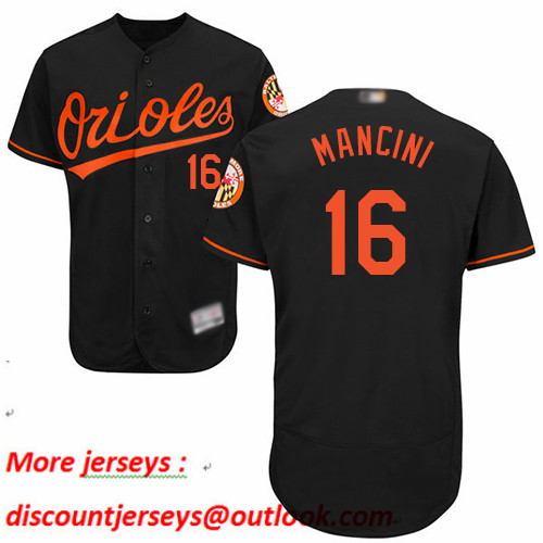 Orioles #16 Trey Mancini Black Flexbase Authentic Collection Stitched Baseball Jersey Orioles #16 Trey Mancini Black Flexbase Authentic Collection Stitched Baseball Jersey