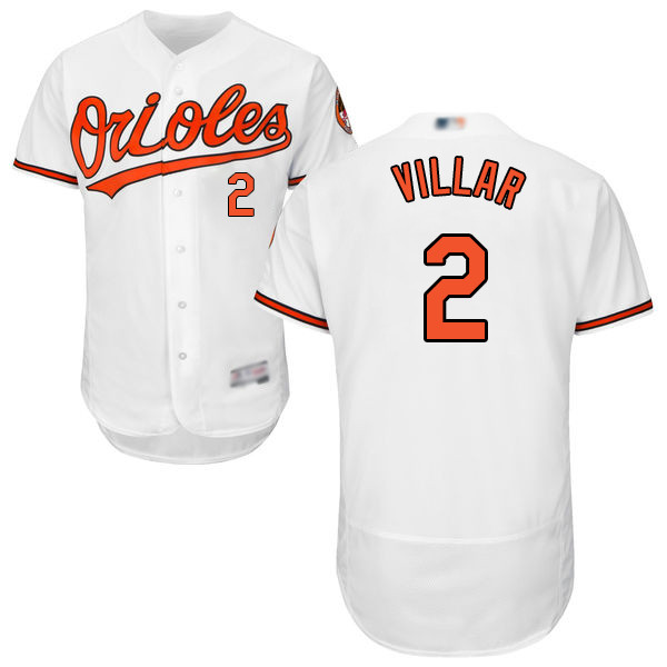 Orioles #2 Jonathan Villar White Flexbase Authentic Collection Stitched Baseball Jersey Orioles #2 Jonathan Villar White Flexbase Authentic Collection Stitched Baseball Jersey