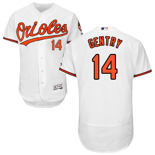 Orioles #14 Craig Gentry White Flexbase Authentic Collection Stitched Baseball Jersey Orioles #14 Craig Gentry White Flexbase Authentic Collection Stitched Baseball Jersey
