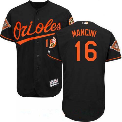 Orioles #16 Trey Mancini Black Flexbase Authentic Collection Stitched MLB Jersey Orioles #16 Trey Mancini Black Flexbase Authentic Collection Stitched MLB Jersey