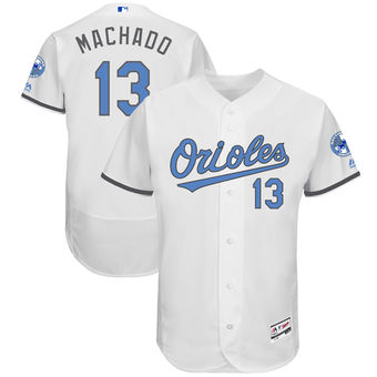 Men's Baltimore Orioles Manny Machado Majestic White Father's Day FlexBase Jersey Men's Baltimore Orioles Manny Machado Majestic White Father's Day FlexBase Jersey