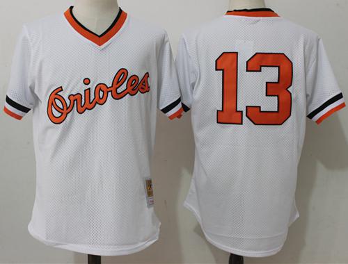 Mitchell And Ness Orioles #13 Manny Machado White Throwback Stitched MLB Jersey Mitchell And Ness Orioles #13 Manny Machado White Throwback Stitched MLB Jersey