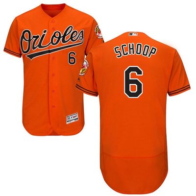 Orioles #6 Jonathan Schoop Orange Flexbase Authentic Collection Stitched MLB Jersey Orioles #6 Jonathan Schoop Orange Flexbase Authentic Collection Stitched MLB Jersey