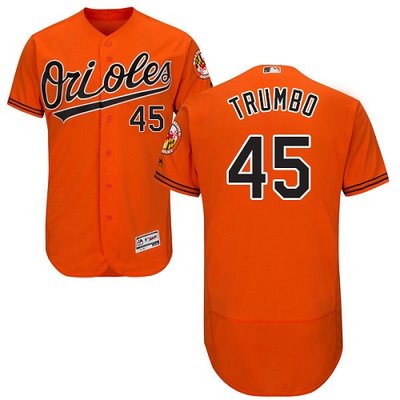 Orioles #45 Mark Trumbo Orange Flexbase Authentic Collection Stitched MLB Jersey Orioles #45 Mark Trumbo Orange Flexbase Authentic Collection Stitched MLB Jersey