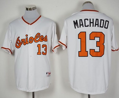 Orioles #13 Manny Machado White 1966 Turn Back The Clock Stitched MLB Jersey Orioles #13 Manny Machado White 1966 Turn Back The Clock Stitched MLB Jersey