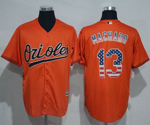 Orioles #13 Manny Machado Orange USA Flag Fashion Stitched MLB Jersey Orioles #13 Manny Machado Orange USA Flag Fashion Stitched MLB Jersey