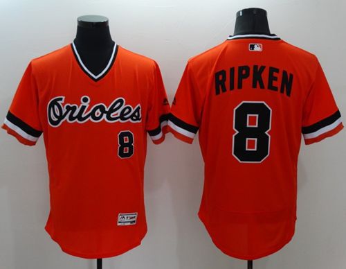 Orioles #8 Cal Ripken Orange Flexbase Authentic Collection Cooperstown Stitched MLB Jersey Orioles #8 Cal Ripken Orange Flexbase Authentic Collection Cooperstown Stitched MLB Jersey