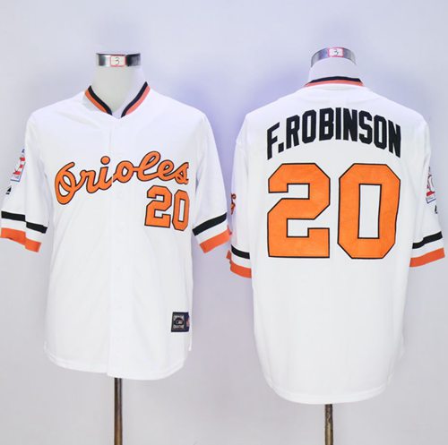 Mitchell And Ness Orioles #20 Frank Robinson White Stitched MLB Jersey Mitchell And Ness Orioles #20 Frank Robinson White Stitched MLB Jersey