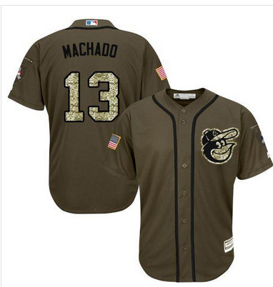 Orioles #13 Manny Machado Green Salute to Service Stitched MLB Jersey Orioles #13 Manny Machado Green Salute to Service Stitched MLB Jersey